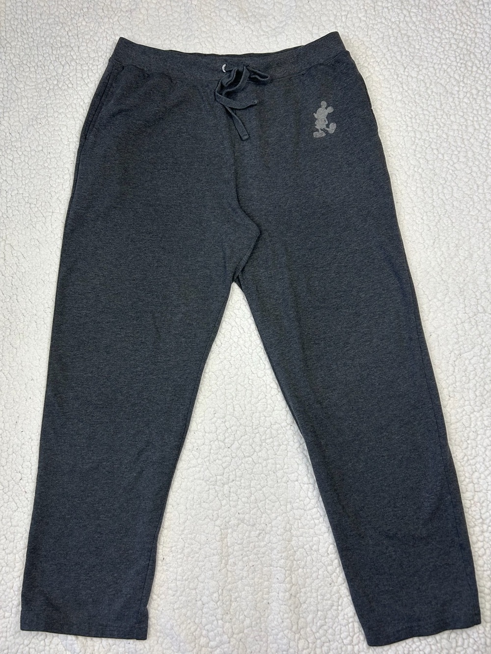 Disney Parks Lounge Pants Men's L Heather Gray Mickey Pajama Pockets Draw String